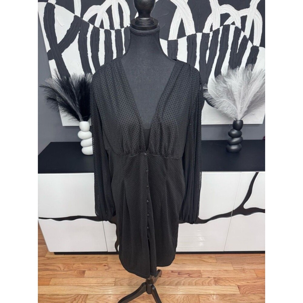 Missguided Plus Black Bodycon Dress Women's 16 Zip Back Minimalist Cocktail